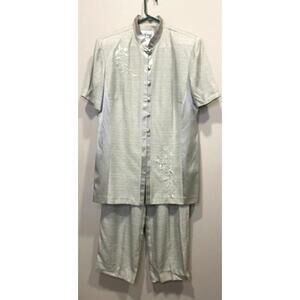 Vintage NWT DJ Summers Pants Suit Champagne Sparkle Asia Inspired Womens Sz 16